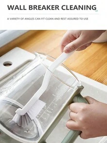 2入組廚房清潔刷洗杯刷牆壁刷打蟹專用刷長柄小刷子 - 白色 - 查看 6