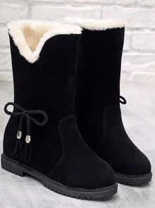 女冬季雪靴防滑短靴平跟加厚保暖兩種穿法