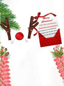 3入組/套高端馴鹿汽車套件鹿角、鼻子、設置馴鹿聖誕裝飾汽車服裝汽車配件