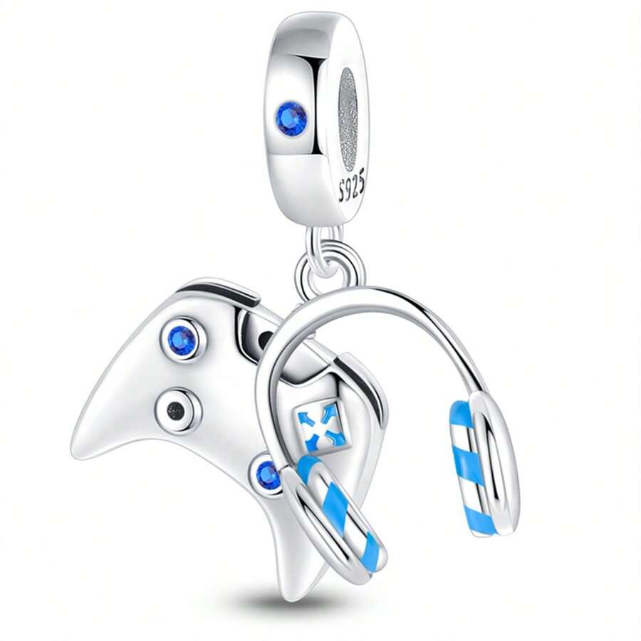 1set Headphone & Gamepad Pendant Necklace With Bead Chain For Friends Gift - Army Green - View 1