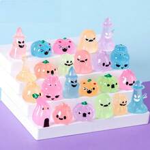 6入組發光萬聖節裝飾,創意可愛鬼魂南瓜微景觀,diy汽車桌面裝飾,萬聖節生日節日禮物,辦公桌和辦公桌發光裝飾品