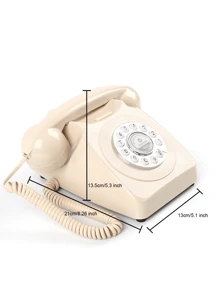 1pc wedding telephone, wedding audio guestbook, vintage message phone suitable for recording customized audio messages at weddings and parties. - Beige - View 5