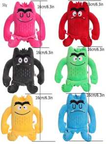 2023 彩色怪物情緒毛絨玩具安撫情感毛絨可愛毛絨公仔生日禮物聖誕禮物感恩節禮物 - 紅色 - 查看 2