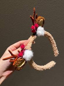 1個女式可愛又有趣的聖誕麋鹿鹿角頭箍