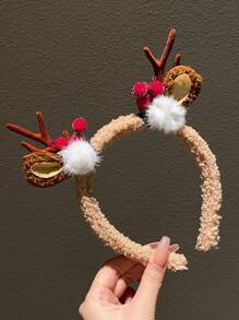 1個女式可愛又有趣的聖誕麋鹿鹿角頭箍