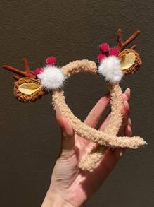 1個女式可愛又有趣的聖誕麋鹿鹿角頭箍