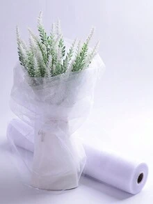 2件/套 10米 白色透明背景布，现代雪花纱户外派对装饰椅面装饰婚礼生日派对横幅 - 白色 - 查看 6