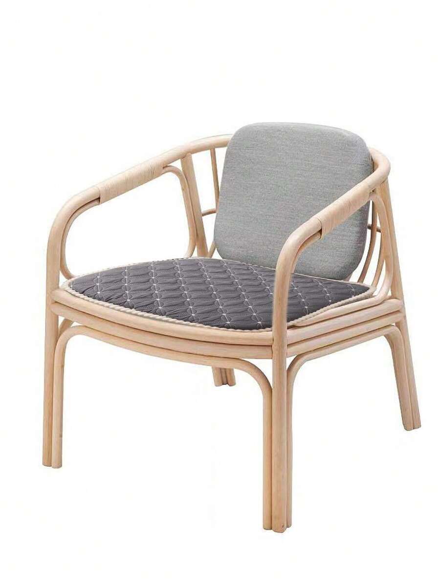 1pc New Design Solid Color Seat Cushion Cover For Home, Detachable Washable With Ties And Anti-slip Base, Suitable For Dining Chair - Grey - View 1