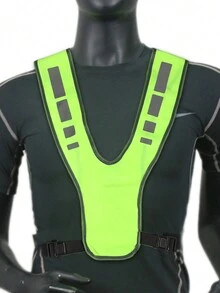 1pc Green Cycling Sports Reflective Vest - Green - View 8
