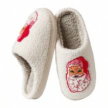 可愛卡通聖誕老人女拖鞋,冬季節慶派對室內拖鞋