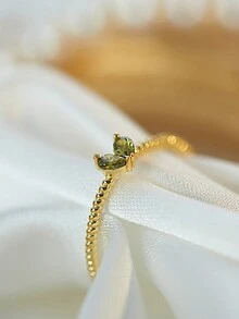 1 件字母 A-Z 戒指 S925 纯银女士简约可调节戒指精美珠宝礼物派对礼物生日礼物约会必备品