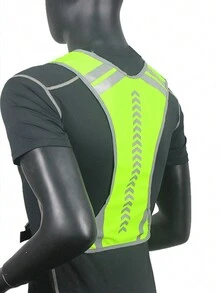 1pc Green Cycling Sports Reflective Vest - Green - View 3