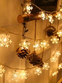 1.5/3/6 米 LED 雪花灯串，冬季浪漫圣诞窗帘灯，婚礼派对家居花园卧室户外室内装饰童话灯