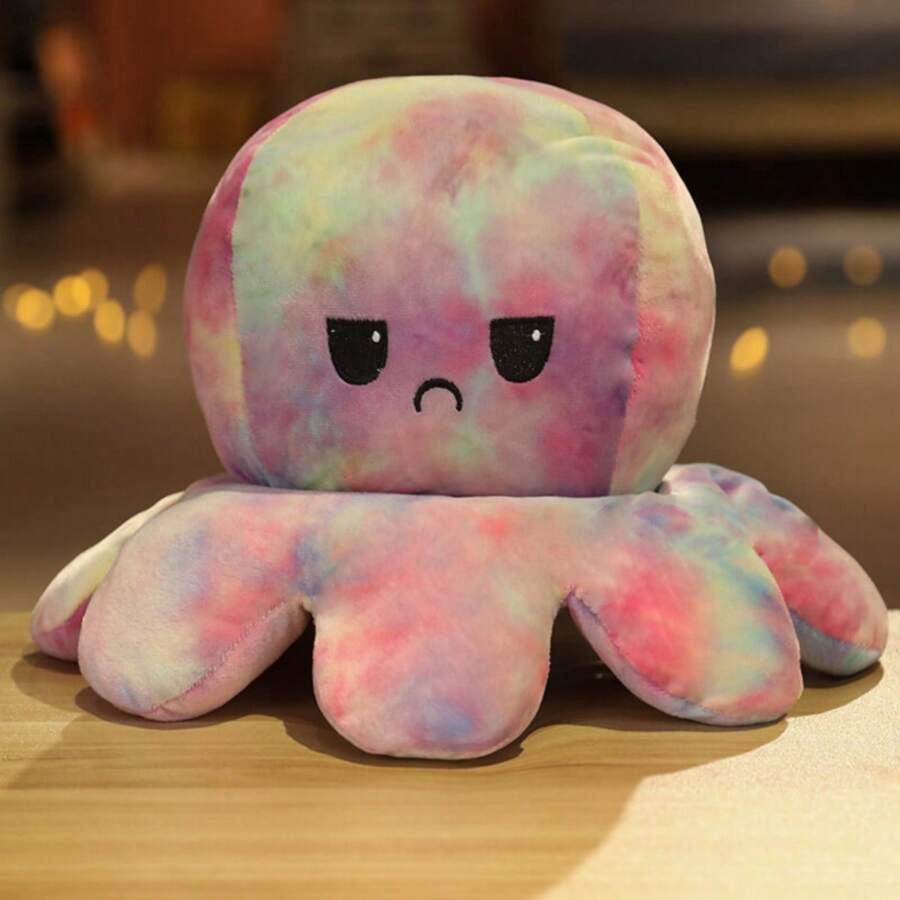 1 pieza de juguete reversible de peluche de pulpo con diseño de dos caras - Multicolor - Ver 1