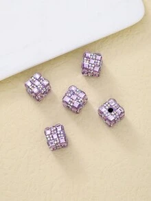 5pcs/set 3d Cube Rhinestone Dreamy Square Diy Craft Accessories - Multicolor - View 6