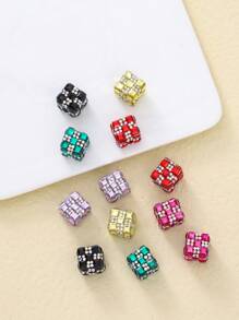 5pcs/set 3d Cube Rhinestone Dreamy Square Diy Craft Accessories - Multicolor - View 1