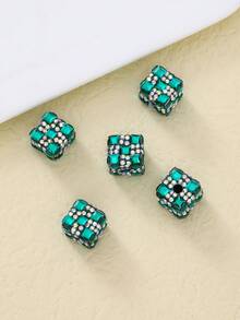5pcs/set 3d Cube Rhinestone Dreamy Square Diy Craft Accessories - Multicolor - View 4