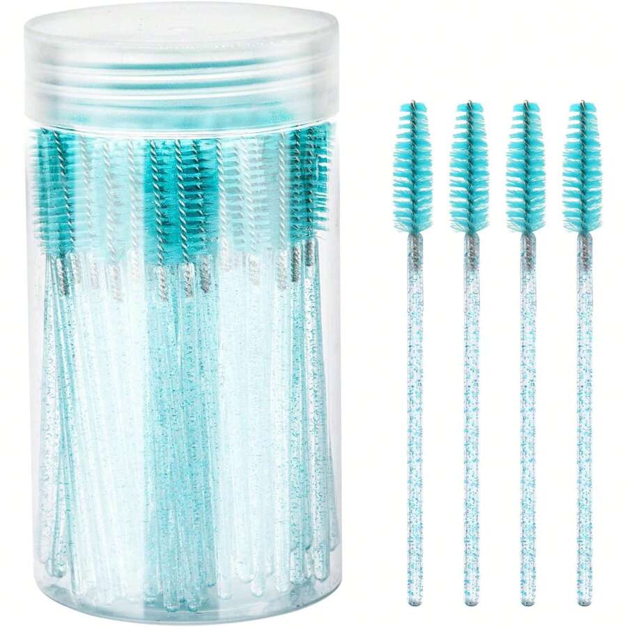 Bộ 100/50 cọ chuốt mi, cọ chuốt mascara (có hộp đựng), cọ chuốt lông mày dùng một lần có thể uốn cong, cọ nối mi, cọ chuốt lông mày, cọ thoa dầu thầu dầu (Không phải tất cả sản phẩm đều có chai) (Có nhiều màu sắc để lựa chọn)