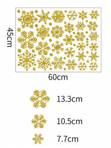 1pc Christmas Themed Snowflake Wall Sticker Decoration - Gold - View 2