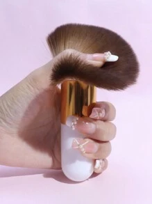 1 Pieza Brocha Grande De Polvo Para Maquillaje Y Uñas, Esponjosa Y Portátil Para Fijar El Polvo De La Superficie - Multicolor - Ver 4