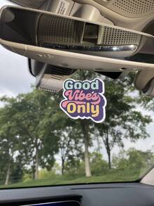 Only Good Resonance有趣的汽車空氣清新劑,配有黑色通風口夾和日式卡通鏡子掛飾,適用於車輛、衛生間、客廳和臥室,帶有香氛香袋