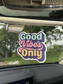 Only Good Resonance有趣的汽車空氣清新劑,配有黑色通風口夾和日式卡通鏡子掛飾,適用於車輛、衛生間、客廳和臥室,帶有香氛香袋