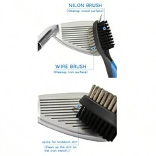 高爾夫球桿清潔刷,雙面刷頭適用於球桿頭部清潔,3合1高爾夫球配件 Smc131