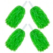 4入組綠色啦啦隊手花,適用於跳舞、足球、籃球、運動會、派對、慶典道具