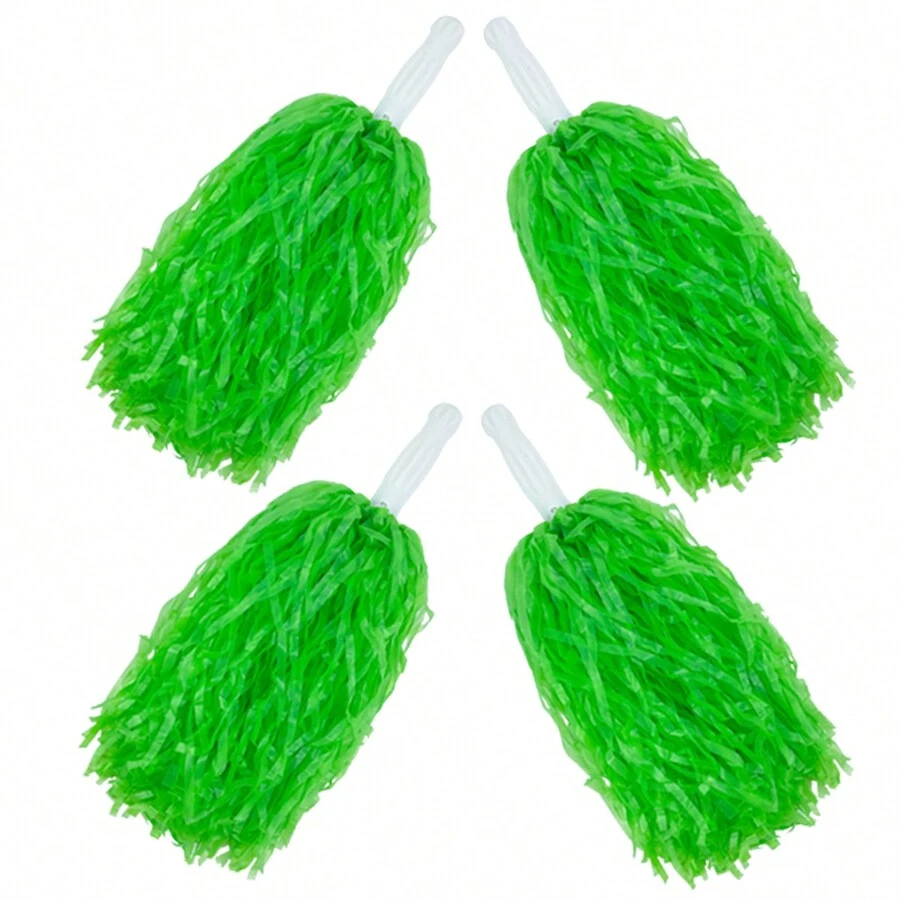 4入組綠色啦啦隊手花,適用於跳舞、足球、籃球、運動會、派對、慶典道具
