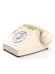 1pc wedding telephone, wedding audio guestbook, vintage message phone suitable for recording customized audio messages at weddings and parties. - Beige - View 8