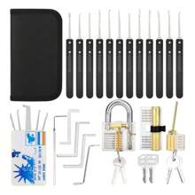 34 Khóa Bộ - Thẻ tín dụng Kích thước Khóa Sự hái quả Công cụ Bộ dụng cụ Với 3 Trong sáng Ổ khóa , Thủ công , Da Loại vỏ , Bộ Dành cho người mới bắt đầu Và Thợ khóa Tập huấn - màu đen - Xem 6