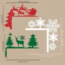 Pp922入組聖誕節毛氈門和角落櫥櫃上腳裝飾套裝,霜雪、馴鹿和聖誕老人設計,適用於家居派對節日裝飾,包含膠點 - 彩色 - 查看 2