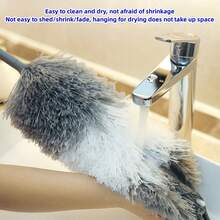 1pc Home Dusting Brush For Cleaning Ceilings, Featuring Static Electricity Adsorption & Adjustable Length - Grey - View 5
