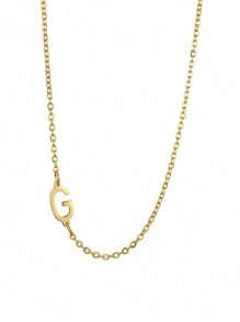 1 件女士不銹鋼首字母項鍊 A-z 大寫字母吊墜生日禮物 - 信件系列 - 查看 59