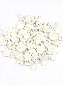 50 件 2-3.2 公分混合圖案木製聖誕吊墜(聖誕老人/馴鹿/雪人)適合 Diy 工藝品、聖誕樹和家居裝飾、兒童派對和新年禮物