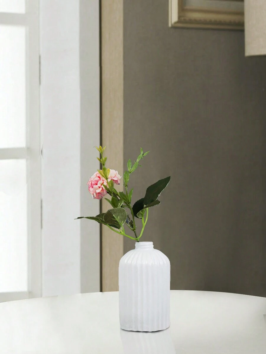 Creative Minimalist Resin Desktop Vase For Home Decoration - White - View 1