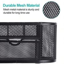 Mroco 9個隔間網格桌面置物架,尺寸8.75 X 4.5 X 4英寸,帶抽屜的辦公桌置物架,金屬黑色桌上收納盒 - 黑色 - 查看 3