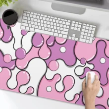 Màu hồng Phấn màu Tím Miếng lót chuột XL Anime Mát mẻ Hình học Người Nhật Bản Mở rộng Đệm bàn 80x30cm Đế cao su chống trượt Khâu Cạnh Lớn Bàn di chuột Đối với Bàn Máy tính xách tay chơi game Bàn làm việc , Inch - Hồng - Xem 6