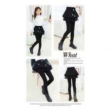 Falda Tutú Con Pantalon Leggins Princesa Para Niñas - Negro - Ver 2