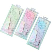 1 Set de Regla Geométrica Multifuncional con Transportador, Regla Triangular y Compás para Dibujo y Diseño Escolar, Reglas - Multicolor - Ver 6