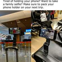 1入組黑色必備的通用飛機手機支架- 免提,多方向和口袋尺寸!這個手機支架非常適用於機上娛樂,可 360度旋轉。不僅適合男性和女性旅行者,也是旅行中刻不容緩的桌面和托盤手機支架。 - 黑色 - 查看 7