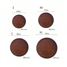 白蜡木圆形托盘，多用途，适用于婚礼、毕业典礼、居家和办公室，有多种尺寸和颜色可供选择 - 棕色 - 查看 10