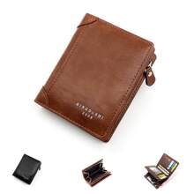 男士短款拉鍊錢包袋,信用卡id卡插袋,時尚復古男式包、財物袋、迷你錢包