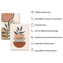 3入組40x50cm波西米亞風格熱帶植物裝飾畫,無框架,適用於客廳、臥室、牆壁藝術裝飾