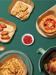 100入組油煙機專用吸油紙，烤箱烤盤墊，家用燒烤吸油紙，油煙機廚房烤盤墊，油煙機專用紙質夾層烤盤墊 - 方形 - 查看 3