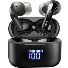TOZO T20 Wireless Earbuds Bluetooth Headphones 48.5 Hrs Playtime With LED Digital Display, IPX8 Waterproof, Dual Mic Call Noise Cancelling 10mm Broad Range Speakers With Wireless Charging Case Black - 黑色 - 查看 1