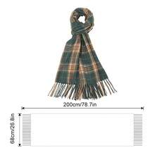 Khaki 1pc 2023 Autumn And Winter New Fashion Plaid Scarf For Women, Soft And Warm, Long, Vintage Style - Khaki - View 5