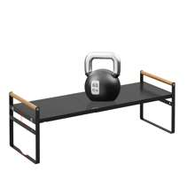 OSQI (2 Retractable Frames) Expandable Cabinet Shelf Organizer,Stackable Pantry Shelf Organizer Adjustable Height Countertop Storage Shelf Rack Cupboard Spice Rack for Cabinet oKitchen Bathrom Pantry - Black - View 3