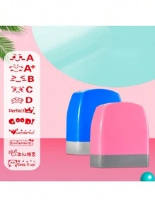 1pc (including Ink Pad) English Teacher's Stamp Set For Homework Correction And Rewards - Multicolor - View 2