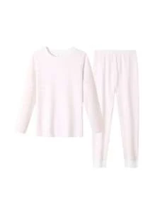 Annil Tween Girl Xuân Thu Cổ Điển Sọc Cotton Thân Thiện Với Da Quần Áo Ở Nhà Bộ Đồ Ngủ Bộ 2 Màu Hồng - Hồng - Xem 4